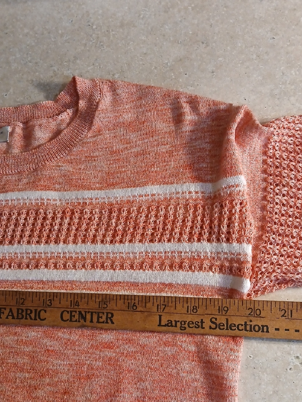 Christopher & Banks Lightweight Coral and White Knit Tunic Sweater Sz P/L - Picture 4 of 4